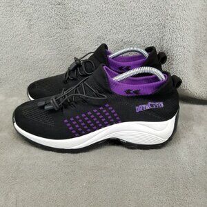 OrthoFit Shoes Womens Size 9 Black Purple Stretch Casual Sneakers